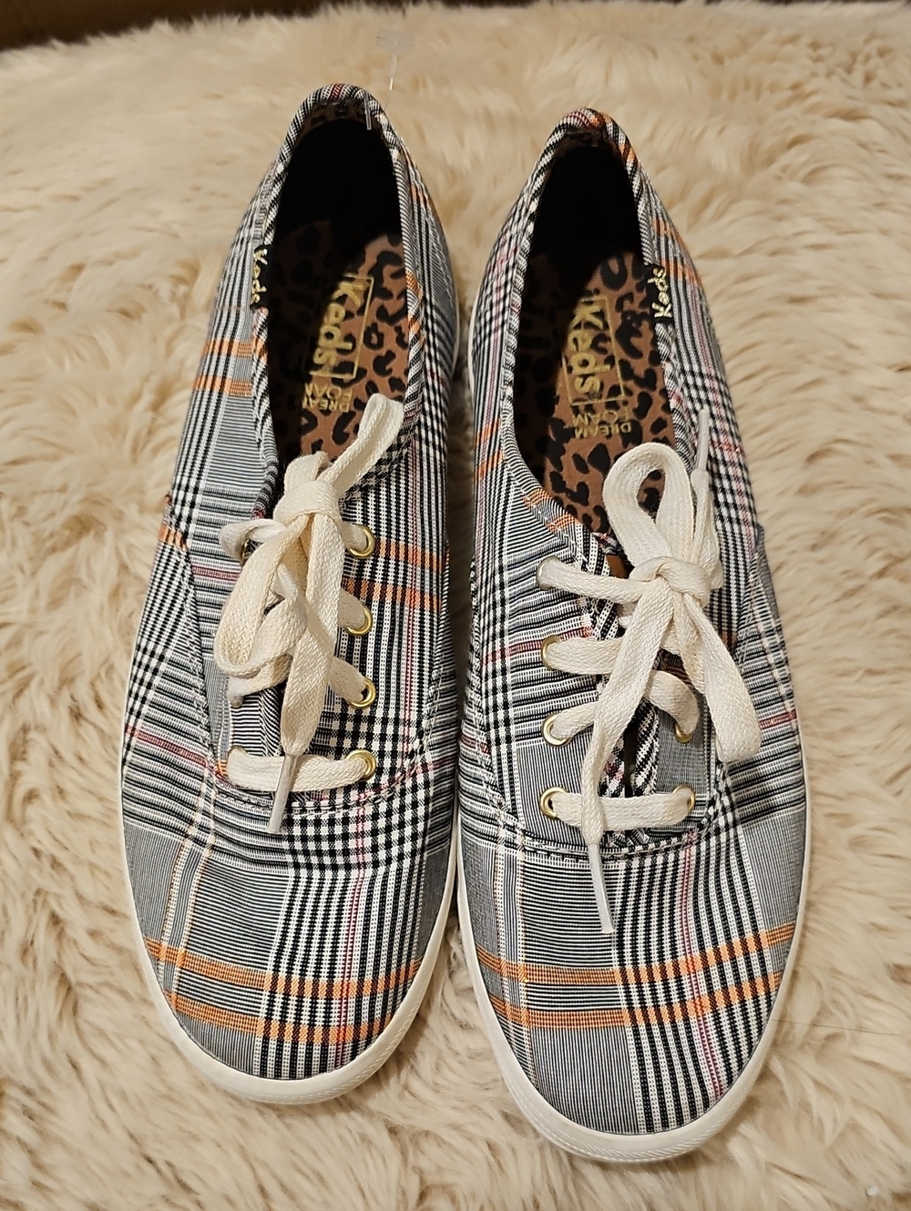 Keds Champion Plaid Sneakers In Black Multi Sz 7.5